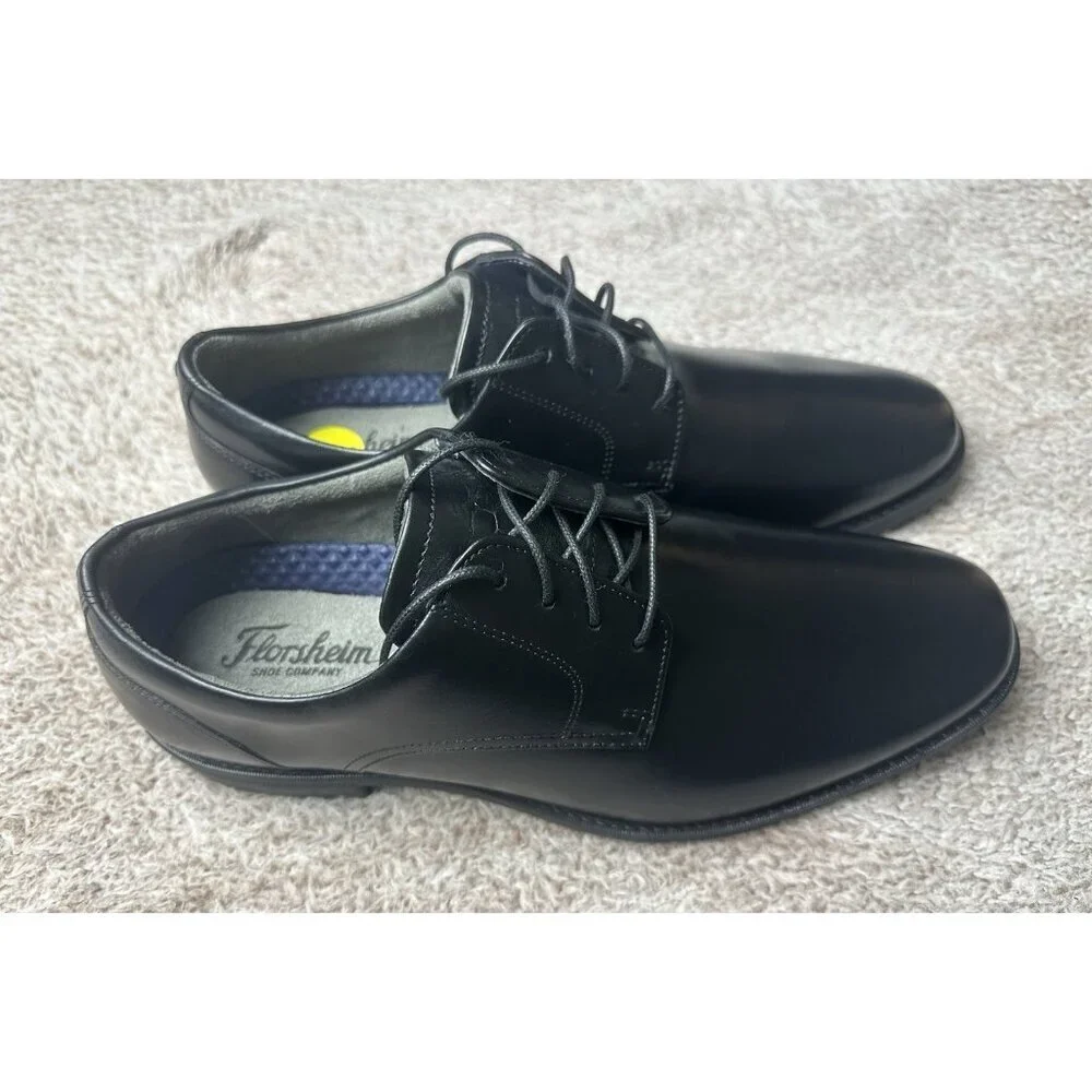 Florsheim Men's Black Leather Oxford Dress Shoes Round Toe Flexsole 9 NWOB